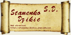 Stamenko Džikić vizit kartica